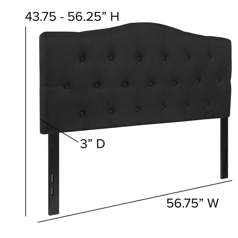 Cambridge Tufted Upholstered Full Size Headboard In Black Fabric By Flash Furniture | Headboards | Modishstore - 4