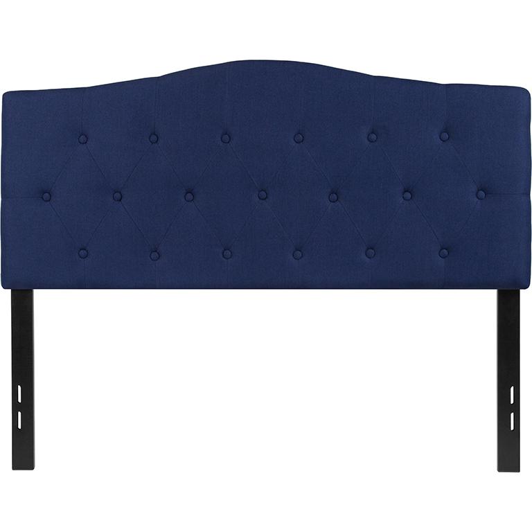 Cambridge Tufted Upholstered Full Size Headboard In Navy Fabric By Flash Furniture | Headboards | Modishstore - 2
