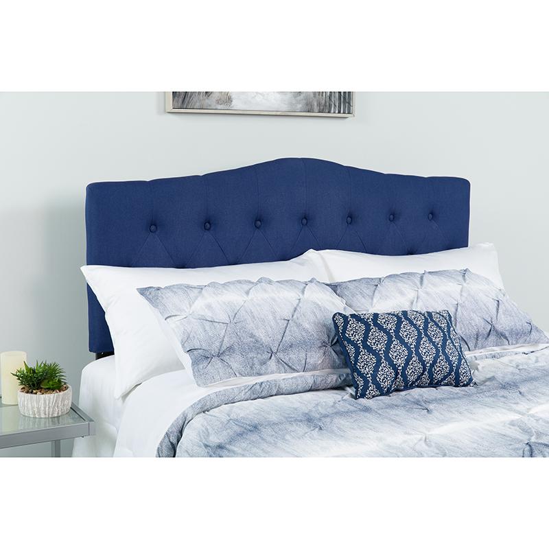 Cambridge Tufted Upholstered Full Size Headboard In Navy Fabric By Flash Furniture | Headboards | Modishstore - 1