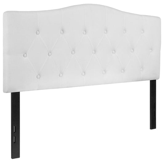 Cambridge Tufted Upholstered Full Size Headboard In White Fabric By Flash Furniture | Headboards | Modishstore