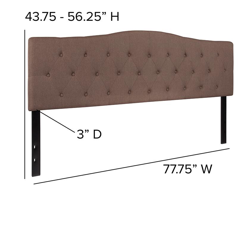 Cambridge Tufted Upholstered King Size Headboard In Camel Fabric By Flash Furniture | Headboards | Modishstore - 3
