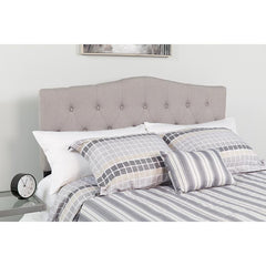 Cambridge Tufted Upholstered King Size Headboard In Light Gray Fabric By Flash Furniture