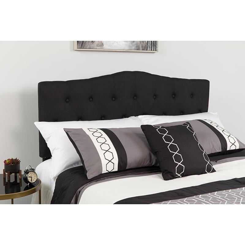 Cambridge Tufted Upholstered Queen Size Headboard In Black Fabric By Flash Furniture | Headboards | Modishstore - 1