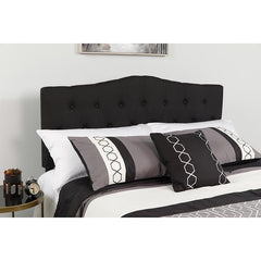 Cambridge Tufted Upholstered Queen Size Headboard In Black Fabric By Flash Furniture