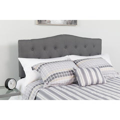Cambridge Tufted Upholstered Queen Size Headboard In Dark Gray Fabric By Flash Furniture