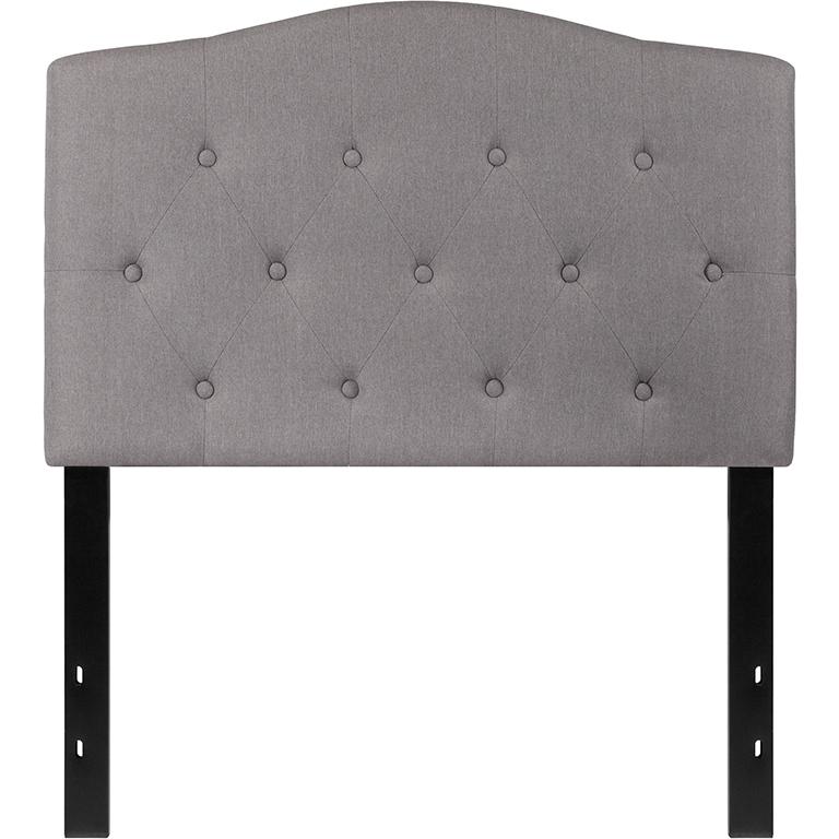 Cambridge Tufted Upholstered Twin Size Headboard In Light Gray Fabric By Flash Furniture | Headboards | Modishstore - 2