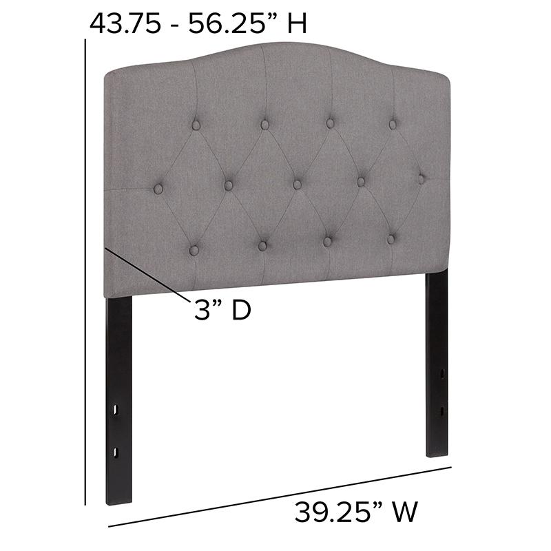 Cambridge Tufted Upholstered Twin Size Headboard In Light Gray Fabric By Flash Furniture | Headboards | Modishstore - 4