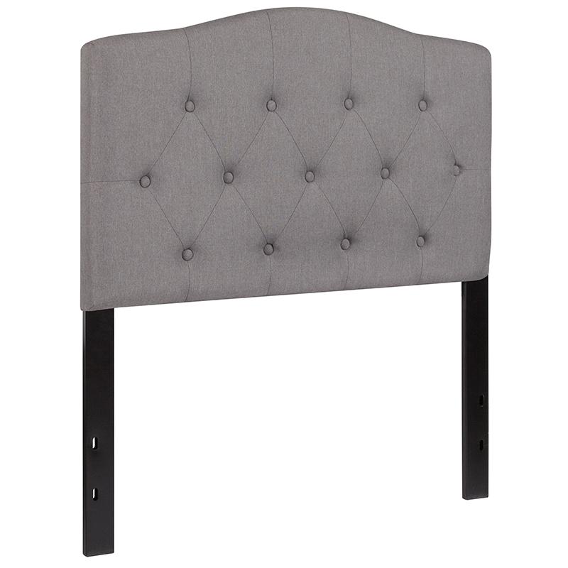 Cambridge Tufted Upholstered Twin Size Headboard In Light Gray Fabric By Flash Furniture | Headboards | Modishstore - 3