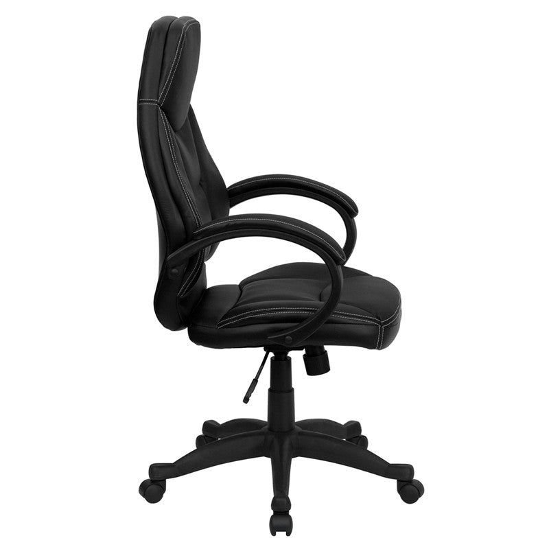 Flash Furniture H-HLC-0005-HIGH-1B-GG High Back Black Leather Executive Office Chair | Office Chairs | Modishstore-2