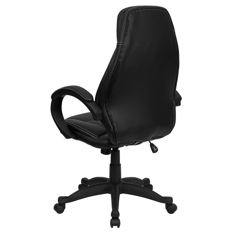 Flash Furniture H-HLC-0005-HIGH-1B-GG High Back Black Leather Executive Office Chair | Office Chairs | Modishstore - 3