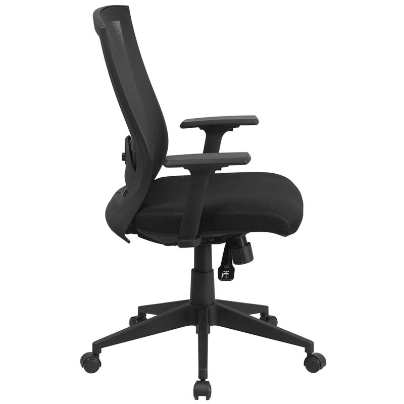 Mid-Back Black Mesh Executive Swivel Ergonomic Office Chair With Back Angle Adjustment And Adjustable Arms By Flash Furniture | Office Chairs | Modishstore - 2