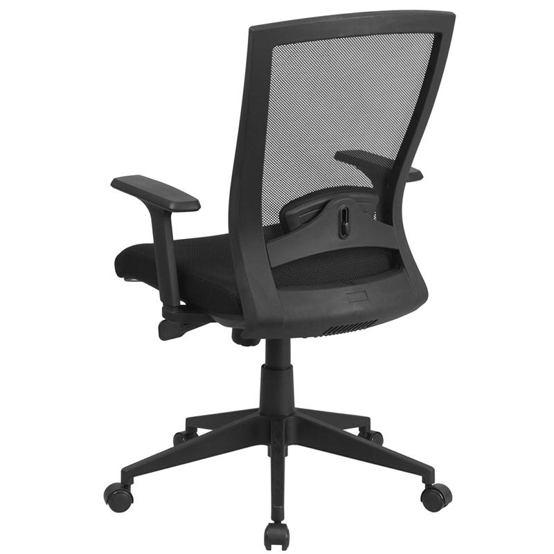 Mid-Back Black Mesh Executive Swivel Ergonomic Office Chair With Back Angle Adjustment And Adjustable Arms By Flash Furniture | Office Chairs | Modishstore - 3