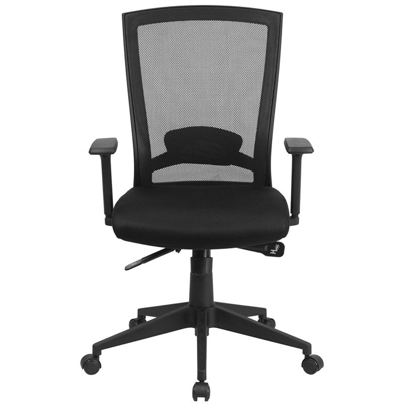 Mid-Back Black Mesh Executive Swivel Ergonomic Office Chair With Back Angle Adjustment And Adjustable Arms By Flash Furniture | Office Chairs | Modishstore - 4