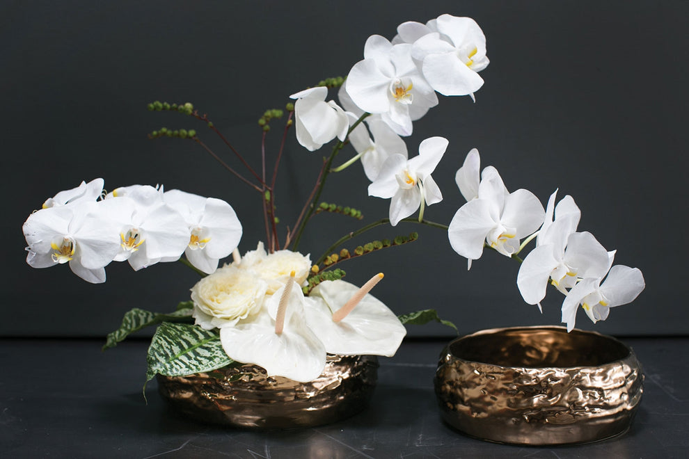 Hollywood Bowl Floral Arrangements Set Of 4 By Accent Decor | Planters, Troughs & Cachepots | Modishstore - 3