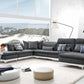 David Ferrari Horizon Modern Grey Fabric &amp; Leather Sectional Sofa | Modishstore | Sofas