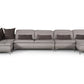 David Ferrari Horizon Modern Grey Fabric & Grey Leather Sectional Sofa-3