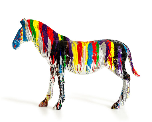Modrest Large Rainbow Zebra Sculpture | Modishstore | Sculptures