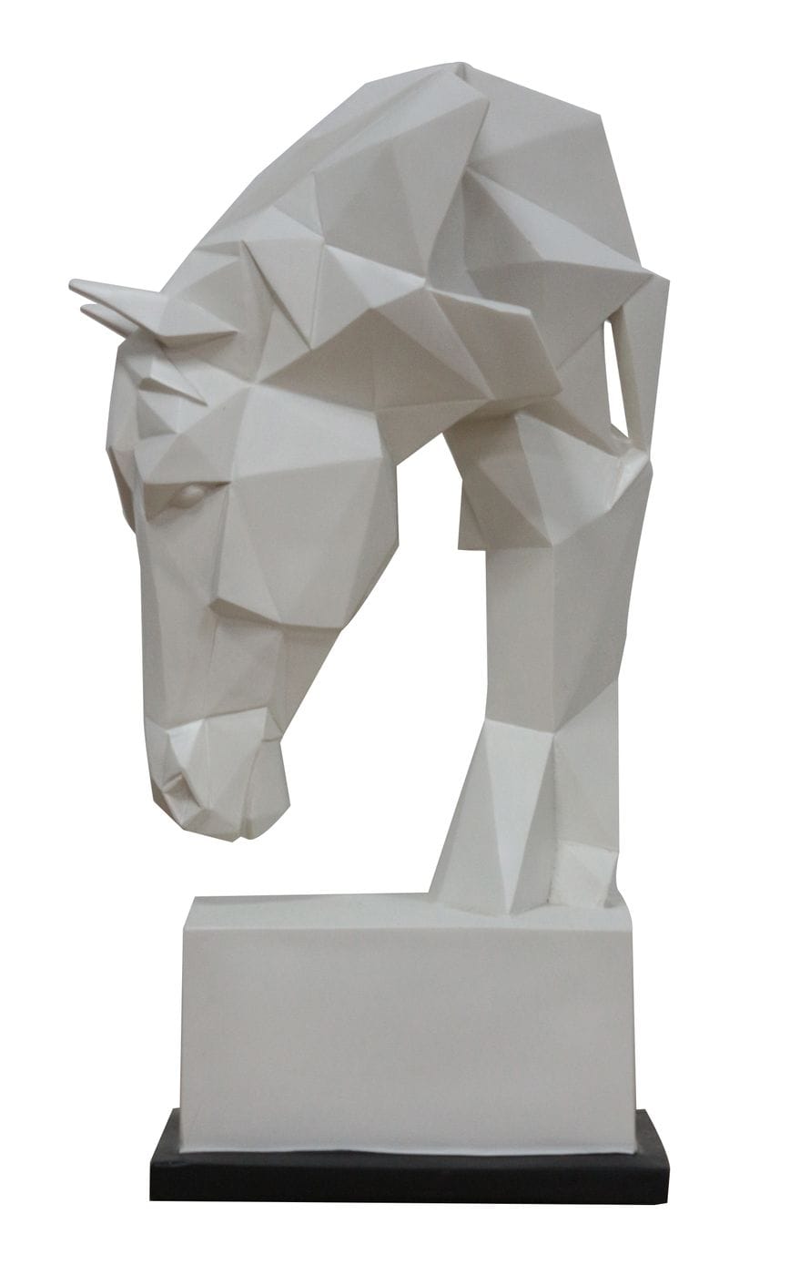 Modrest Horse - Geometric White Sculpture | Modishstore | Sculptures