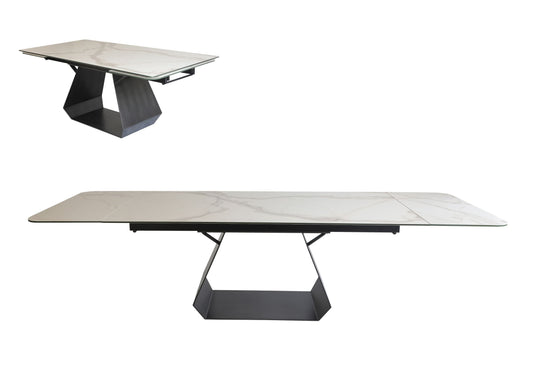 Modrest Howell - Modern White Ceramic Extendable Dining Table | Dining Tables | Modishstore