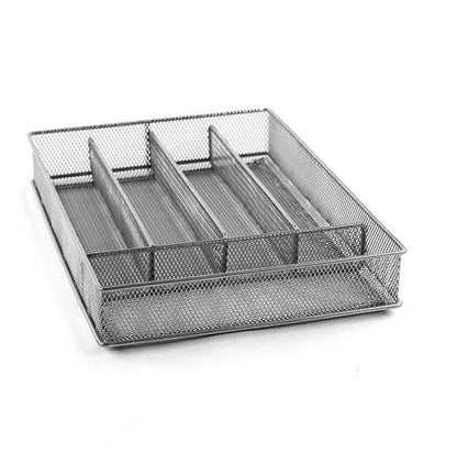 Cutlery Tray-Mesh-Silver Set of 6 by Texture Designideas | Trays | Modishstore-3