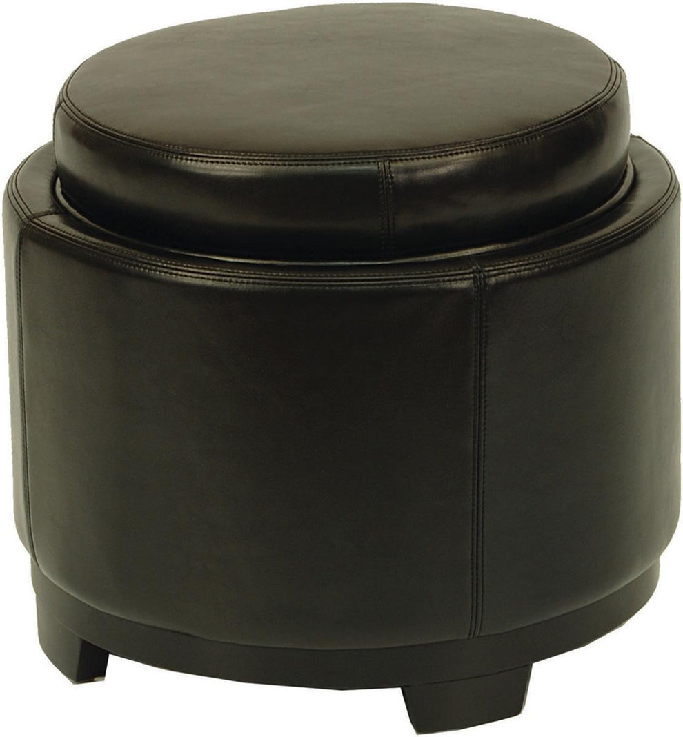 Safavieh Round Storage Tray Ottoman | Ottomans | Modishstore - 3