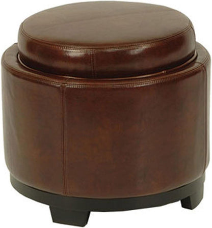 Safavieh Round Storage Tray Ottoman | Ottomans | Modishstore - 4