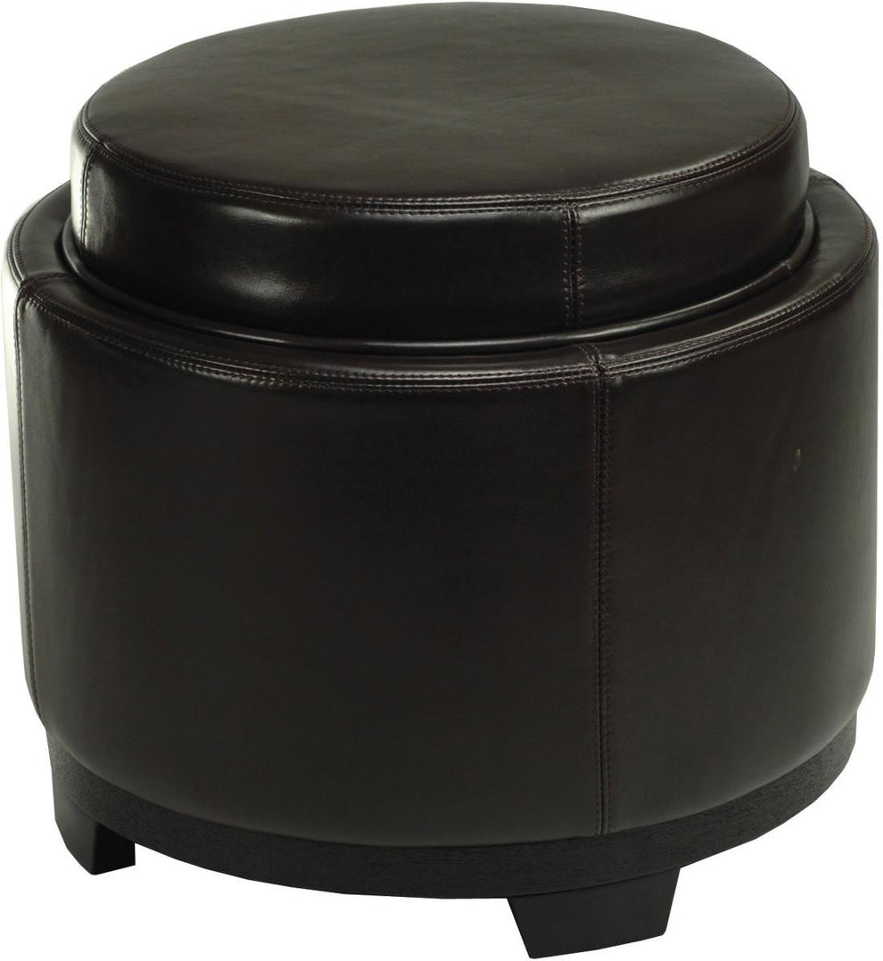 Safavieh Round Storage Tray Ottoman | Ottomans | Modishstore - 6