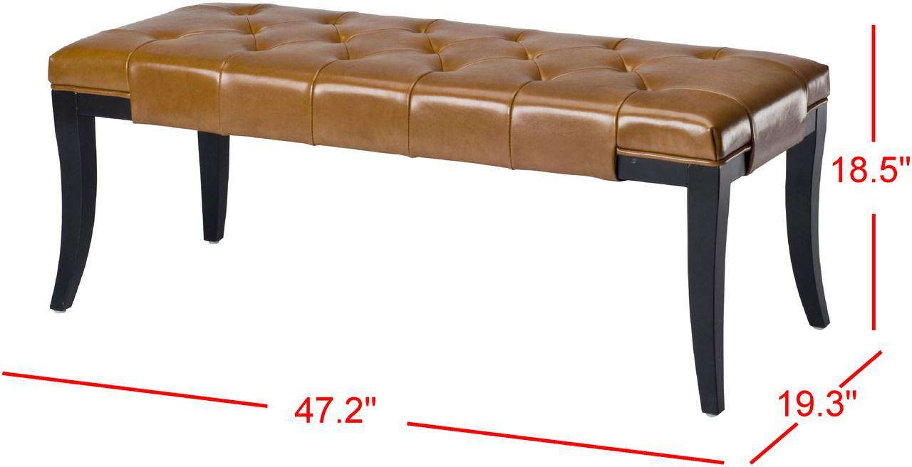 Safavieh Tyler Bench - Saddle | Benches | Modishstore - 2