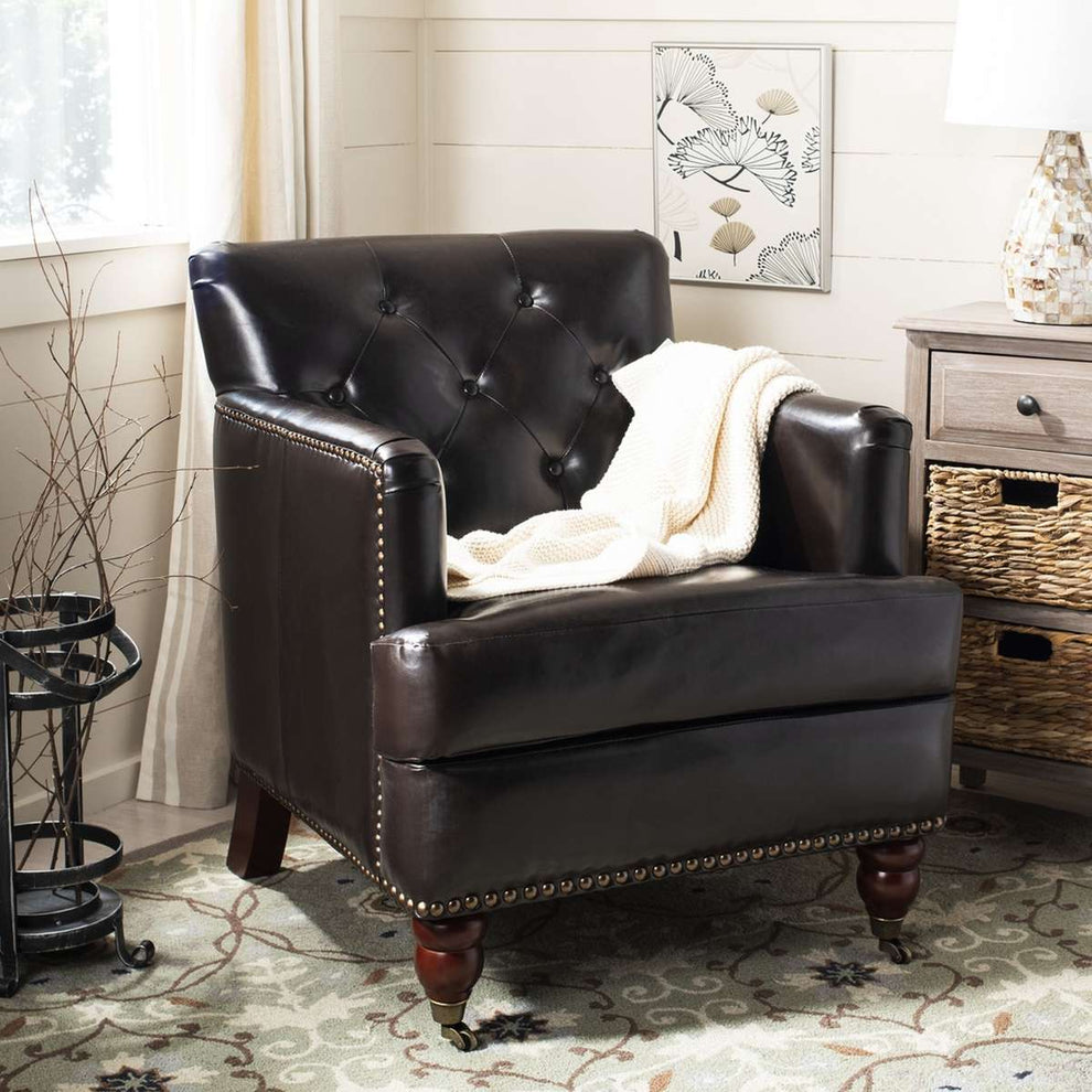 Safavieh Colin Tufted Club Chair - Brown | Accent Chairs | Modishstore - 4