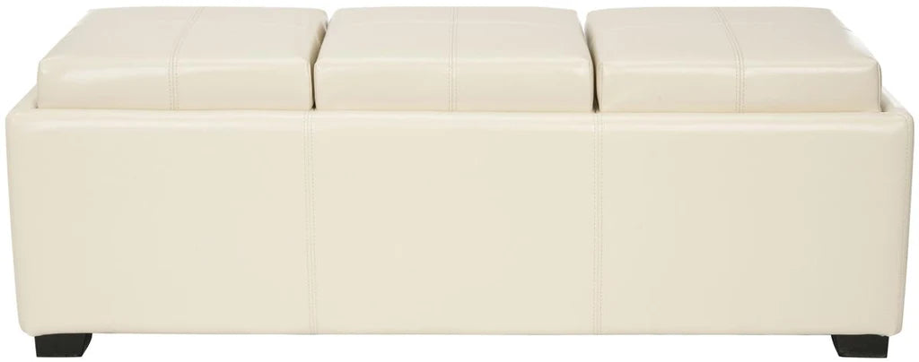 Safavieh Harrison Triple Tray Ottoman - Flat Cream | Ottomans | Modishstore