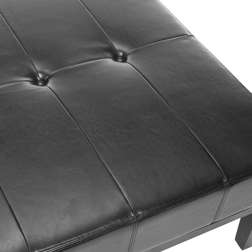 Safavieh Fulton Sqr Cocktail Ottoman Lg - Black | Ottomans | Modishstore - 2