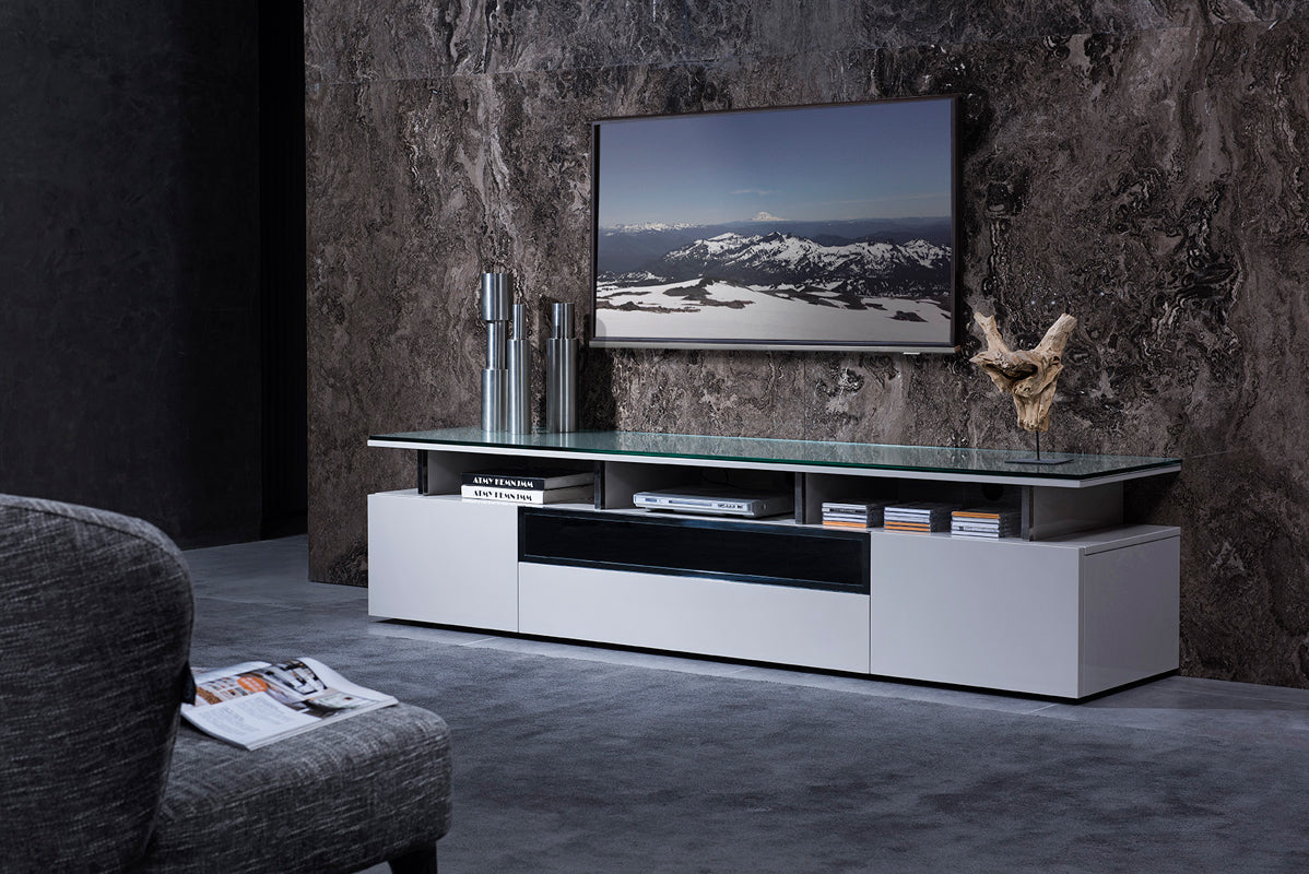 Modrest Hurst Contemporary Grey Gloss TV Stand | TV Stands | Modishstore - 2