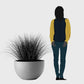 Fiberglass Isabella Planter, Grey, 16. By Gold Leaf Design Group | Planters, Troughs & Cachepots | Modishstore - 3