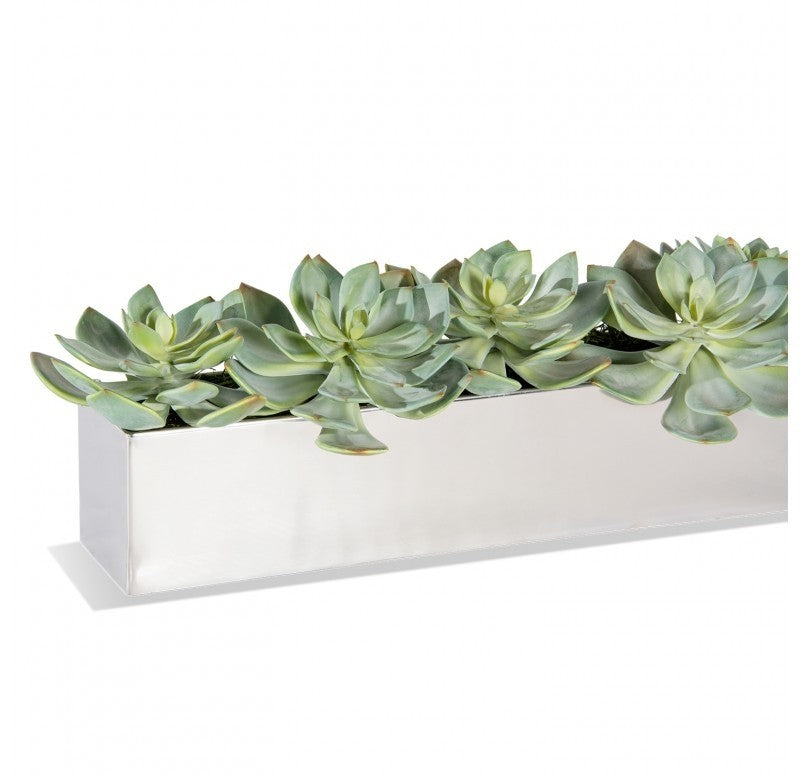 Linear Table Vase, Polished Stainless, 30"L by Gold Leaf Design Group | Vases | Modishstore - 3