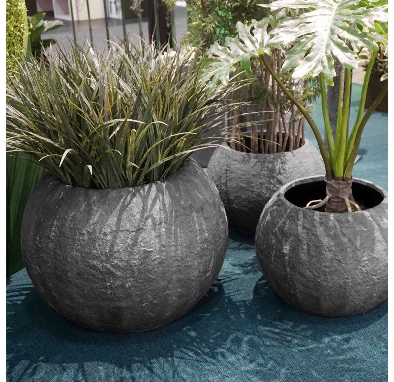 Grass: Liriope in Piedra Planter, LG by Gold Leaf Design Group | Planters, Troughs & Cachepots | Modishstore-2