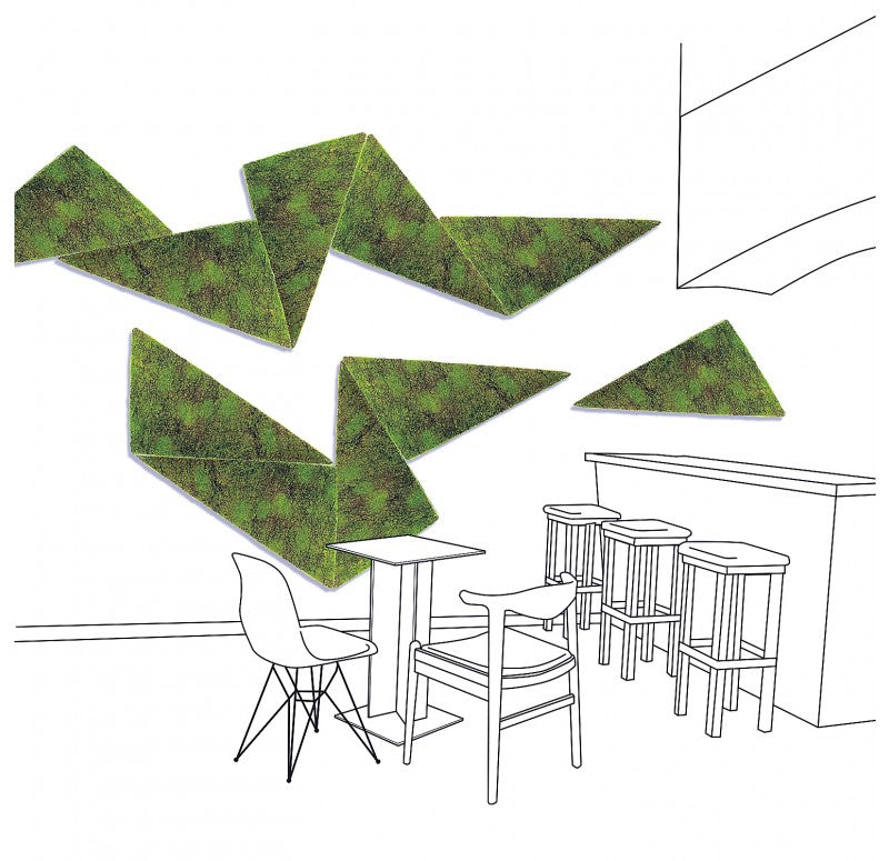 Green Wall, 'New Moss', Triangle by Gold Leaf Design Group Set Of 2 | Green Wall | Modishstore - 2