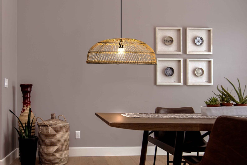 Rattan Dome Pendant Lamp - Artisan Living-6