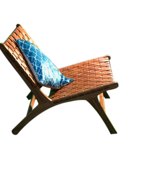 Oslo Leather & Teak Lounge Chair by Artisan Living | ModishStore | Accent Chairs-2