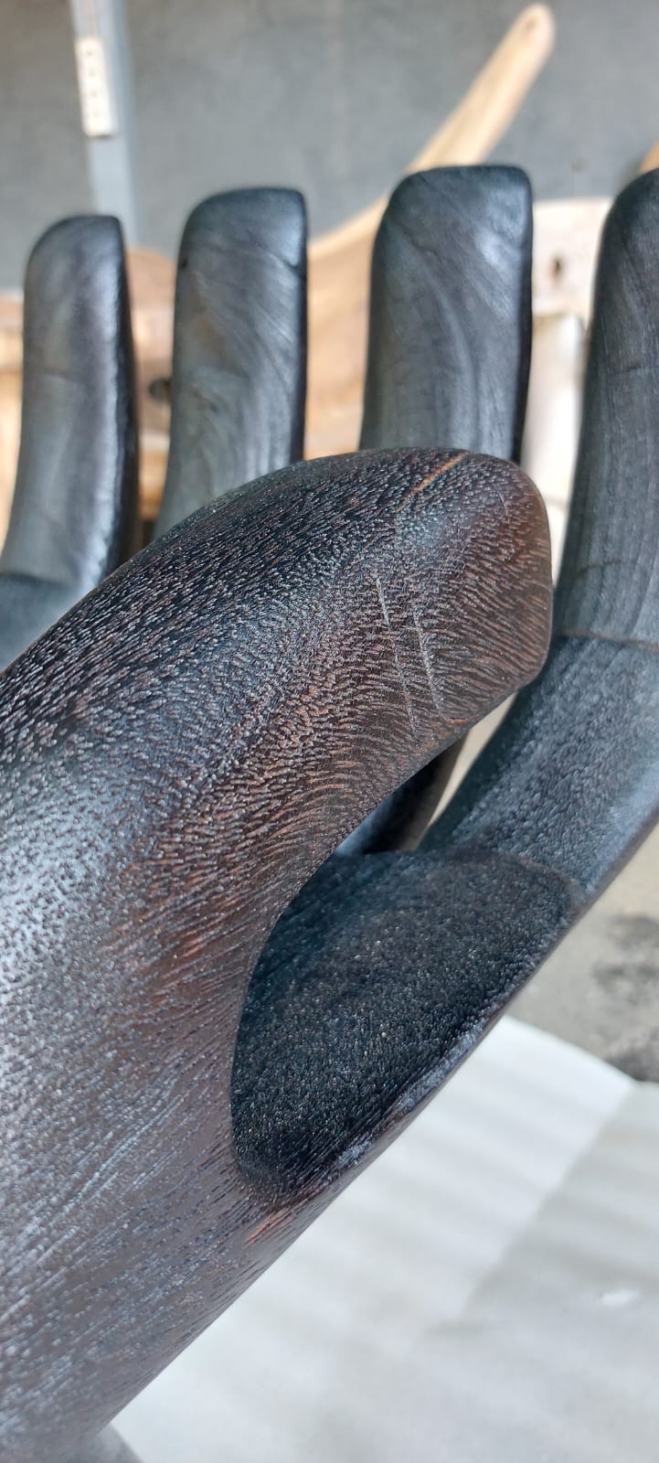 Black  Buddha Chair-Burnt Wood  Hand Shaped-Side Table /Occasional  Accent Chair | Accent Chairs | Modishstore-8