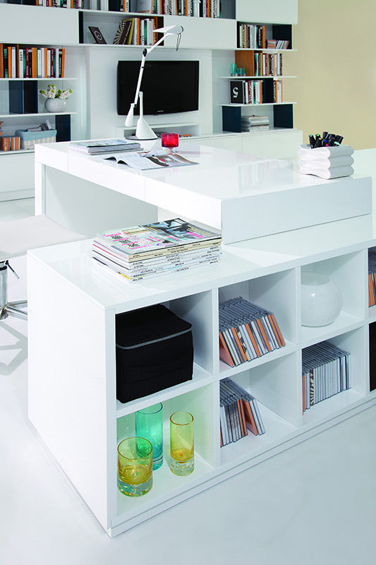 Modrest Soul - Modern Contemporary Office Desk with Attached Cabinet | Desks | Modishstore