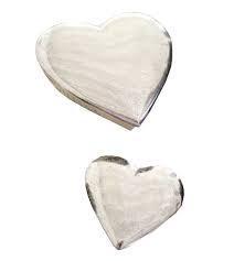 Kalalou Cast Aluminum Heart Boxes - Set Of 2-6