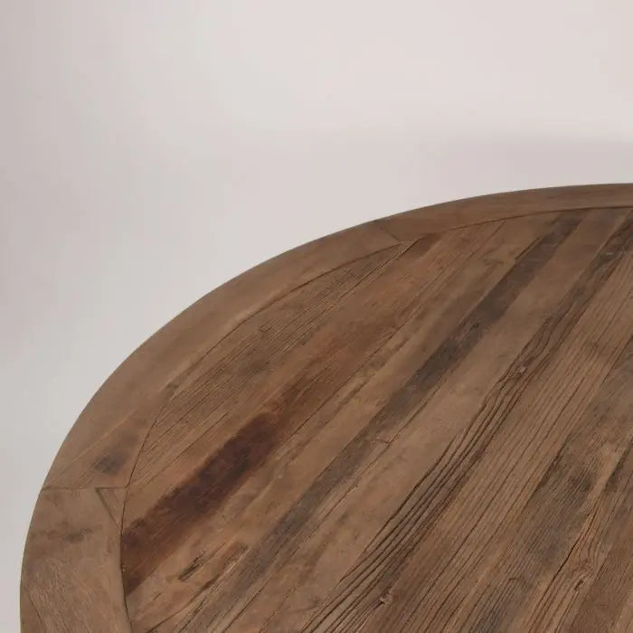 60'' Round Reclaimed Elm Farm Table with X-Base By Atlas | Cocktail Table| Modishstore - 4