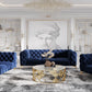 Divani Casa Sheila Modern Dark Blue Fabric Sofa Set | Sofas | Modishstore - 3