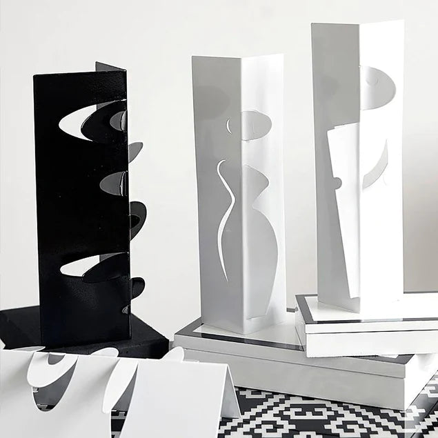 LC Oru Male Sculpture 11.7H White Set Of 2 By Gold Leaf Design Group | Sculptures | Modishstore