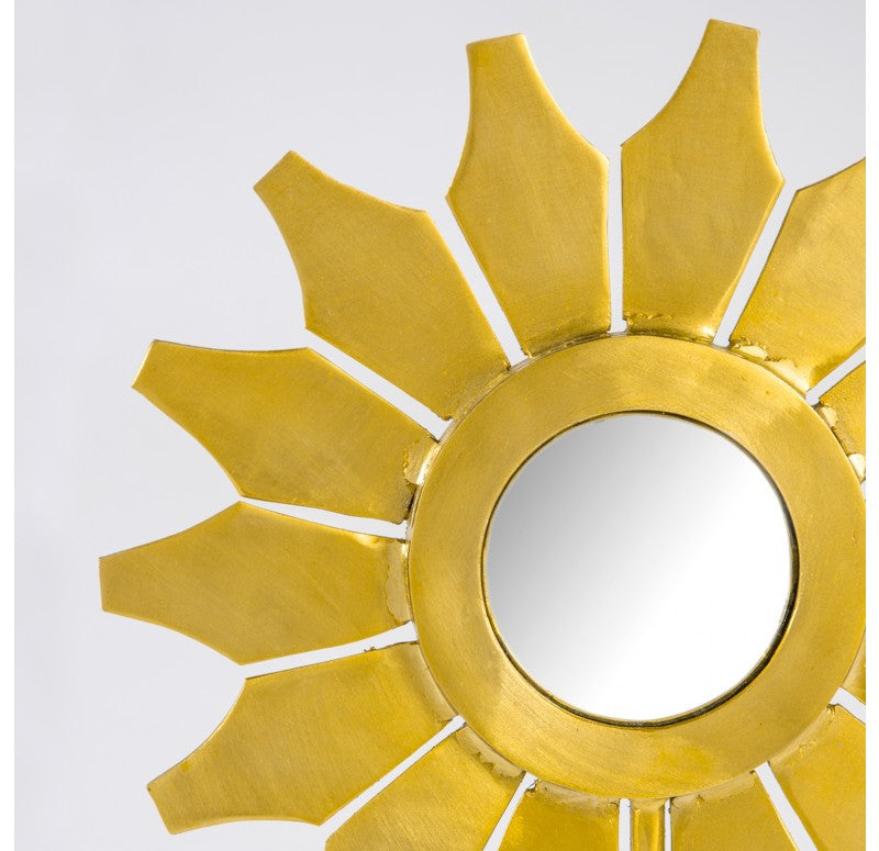Flower Mirror Sculpture, 'Sunflower', 24"H by Gold Leaf Design Group | Sculptures | Modishstore - 6