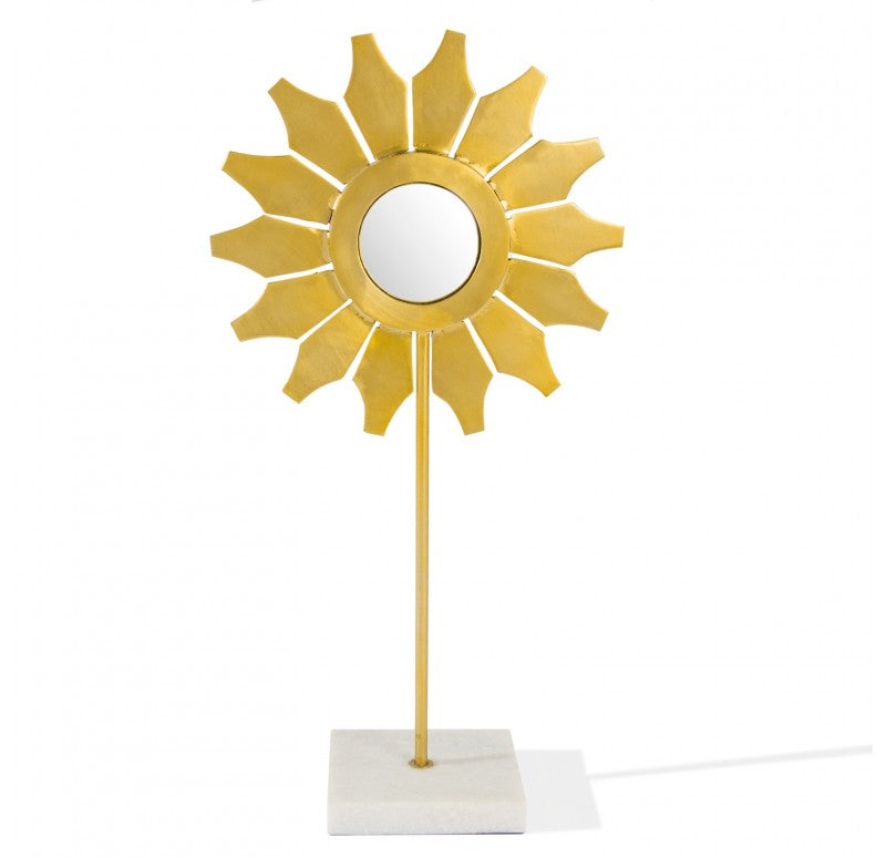 Flower Mirror Sculpture, 'Sunflower', 24"H by Gold Leaf Design Group | Sculptures | Modishstore - 5