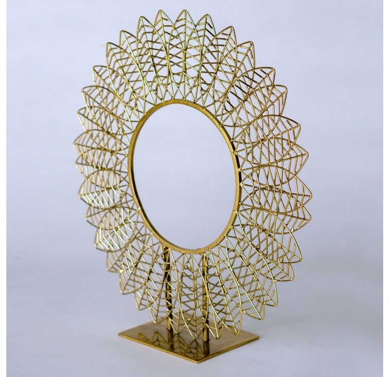 Wire Leaf 17"H Sculpture Gold Leaf Design Group | Sculptures | Modishstore - 2