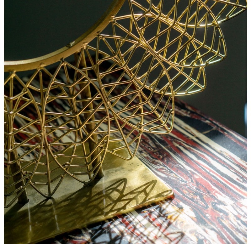 Wire Leaf 17"H Sculpture Gold Leaf Design Group | Sculptures | Modishstore - 3
