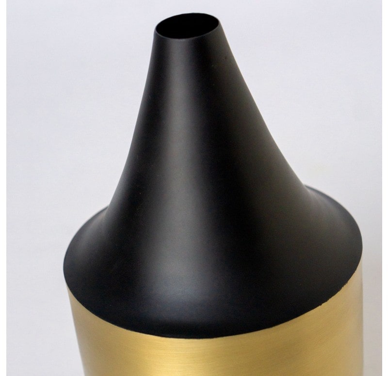 Noir 9.5"H Vase Set of 4 Gold Leaf Design Group | Vases | Modishstore-2