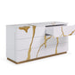 Modrest Aspen Modern White & Gold Dresser | Dresser | Modishstore - 3